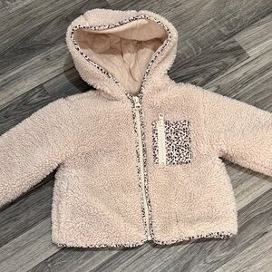 Zara toddler girls beige Fleece Jacket size 9-12 months